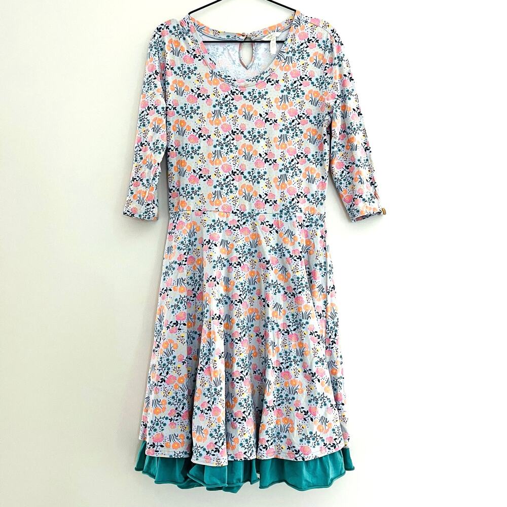 Matilda Jane x Joanna Gaines Ruffle Dress “Down on the Farm” Floral Green Medium